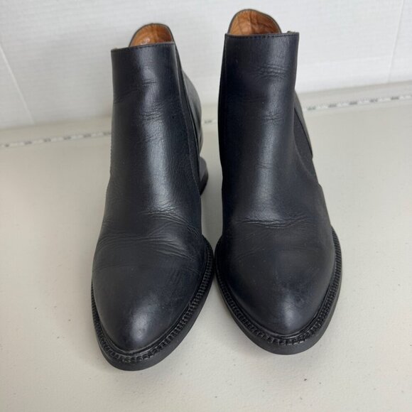 REVOLVE Jeffrey Campbell Black Duval Soft Smooth Leather Ankle Bootie Size 7 - Picture 5 of 11